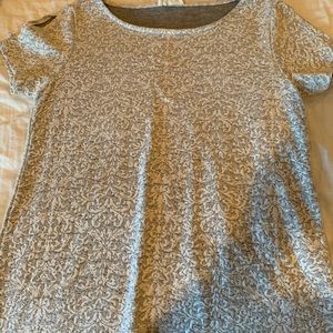 Jane and delancey white/grey floral shirt